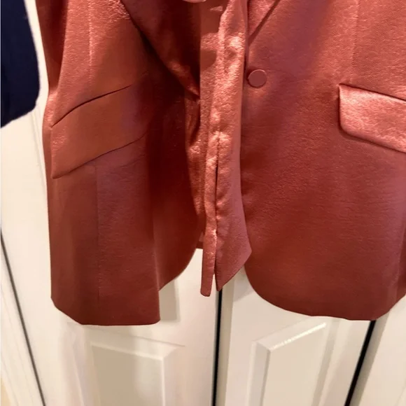 Cinq à Sept Satin Blazer in Rich Copper